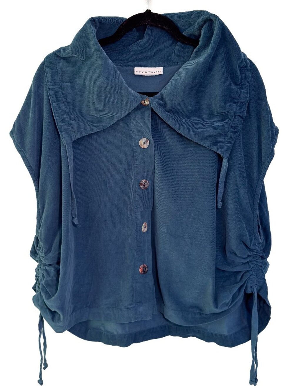 Bryn Walker Corduroy Cotton Irene Vest Button Down Blue Jacket Women’s Large